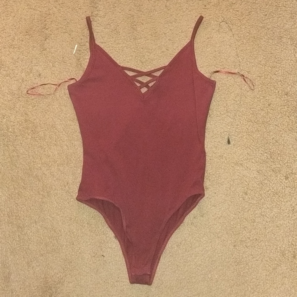 Burgundy Lace Bodysuit